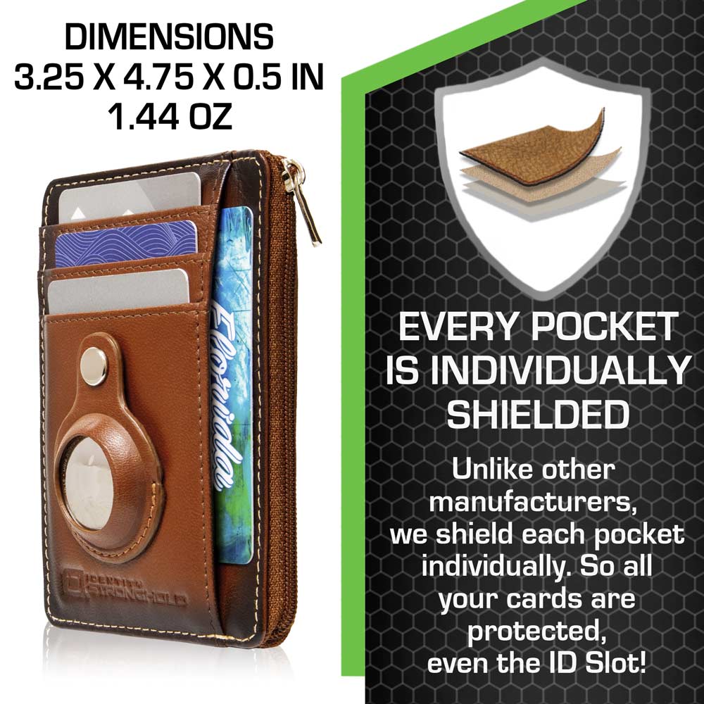 RFID Secure Slim Leather AirTag Wallet - PhishStones Products