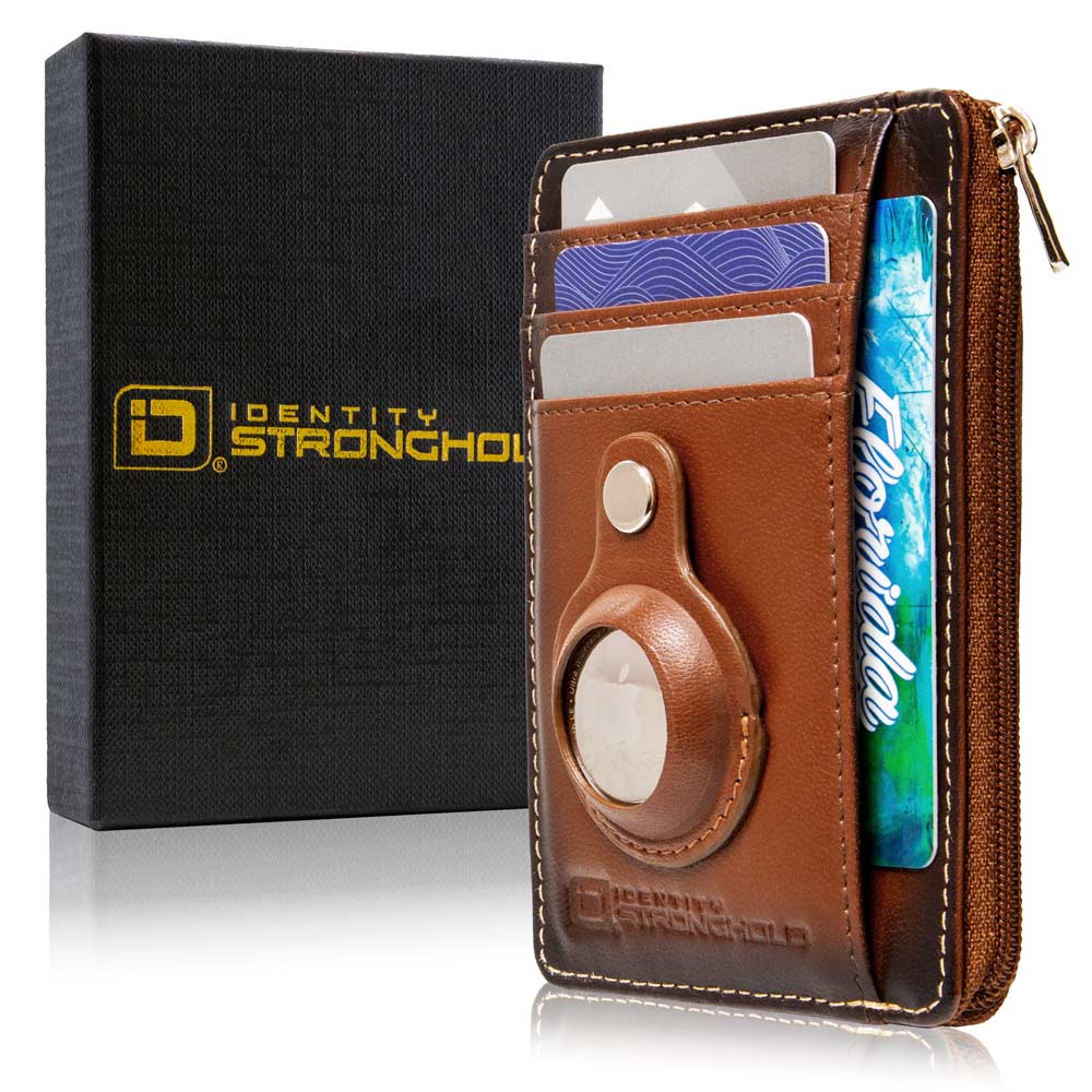 RFID Secure Slim Leather AirTag Wallet - PhishStones Products