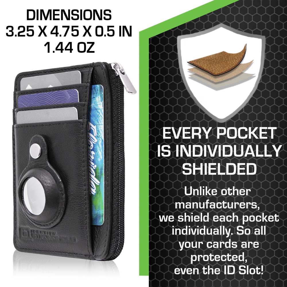 RFID Secure Slim Leather AirTag Wallet - PhishStones Products