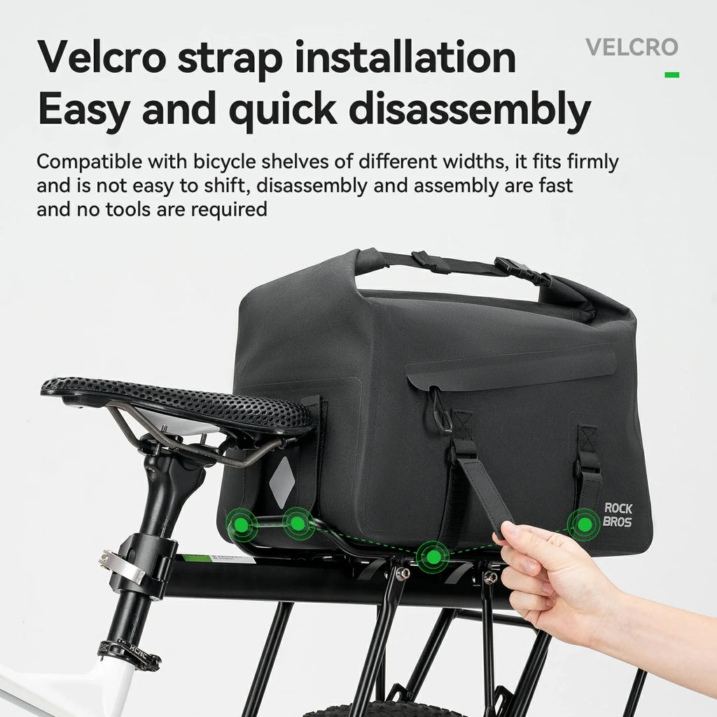 RideMate 100% Waterproof Bike Rear Rack Bag 16L