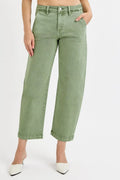 RISEN Full Size Tummy Control High Rise Crop Barrel Jeans Plus Size - PhishStones Products