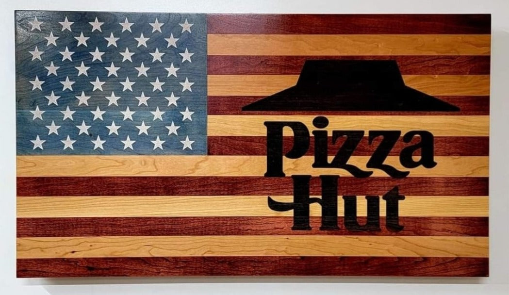 Custom Laser Engraved Handcrafted Patriotic Wall Flag – Made by U.S. Veterans