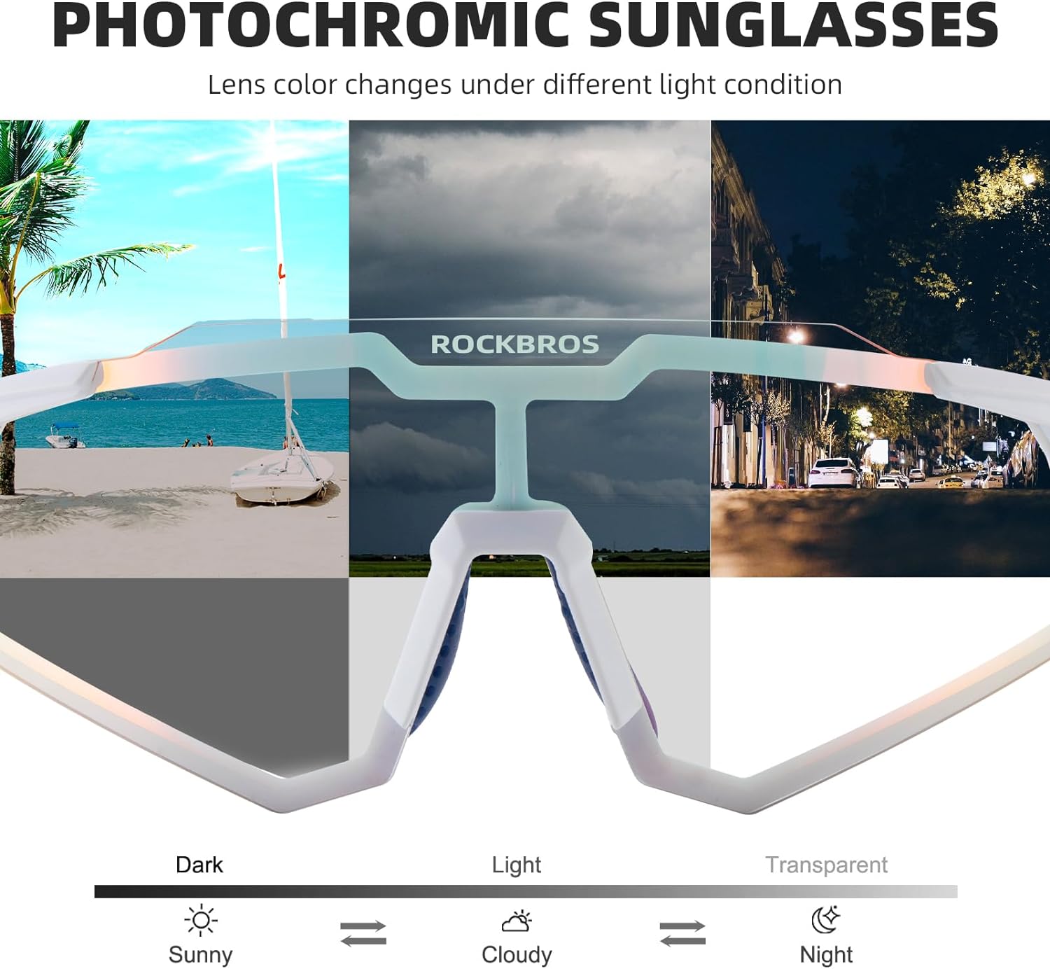 Half-Frame Photochromic Sports Sunglasses (UV400)