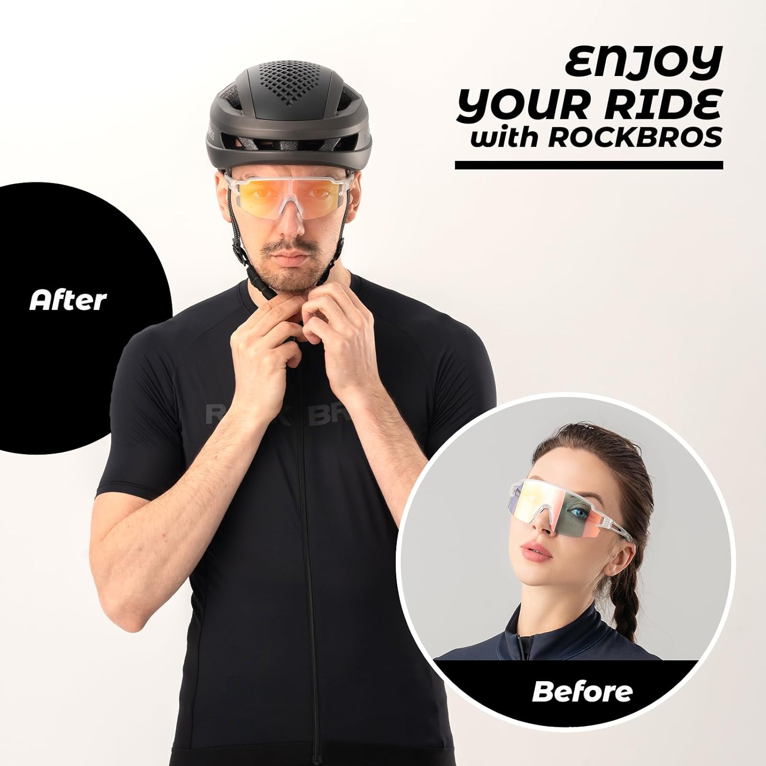 Half-Frame Photochromic Sports Sunglasses (UV400)