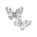 Round Marquise Stone Cluster Butterfly Evening Earrings
