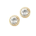 Round Stone Stud Evening Earrings