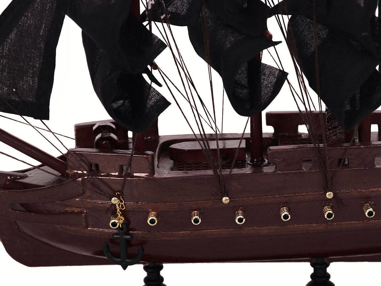 Wooden Black Bart's Royal Fortune Black Sails Model Pirate Ship 12""