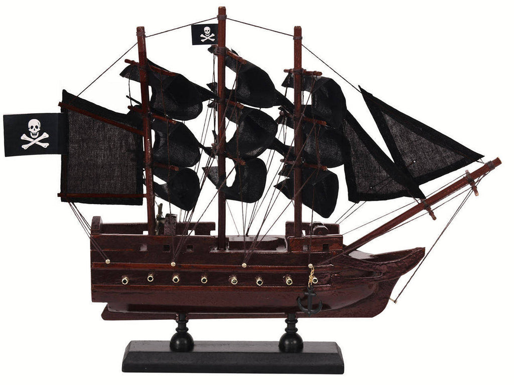 Wooden Black Bart's Royal Fortune Black Sails Model Pirate Ship 12""