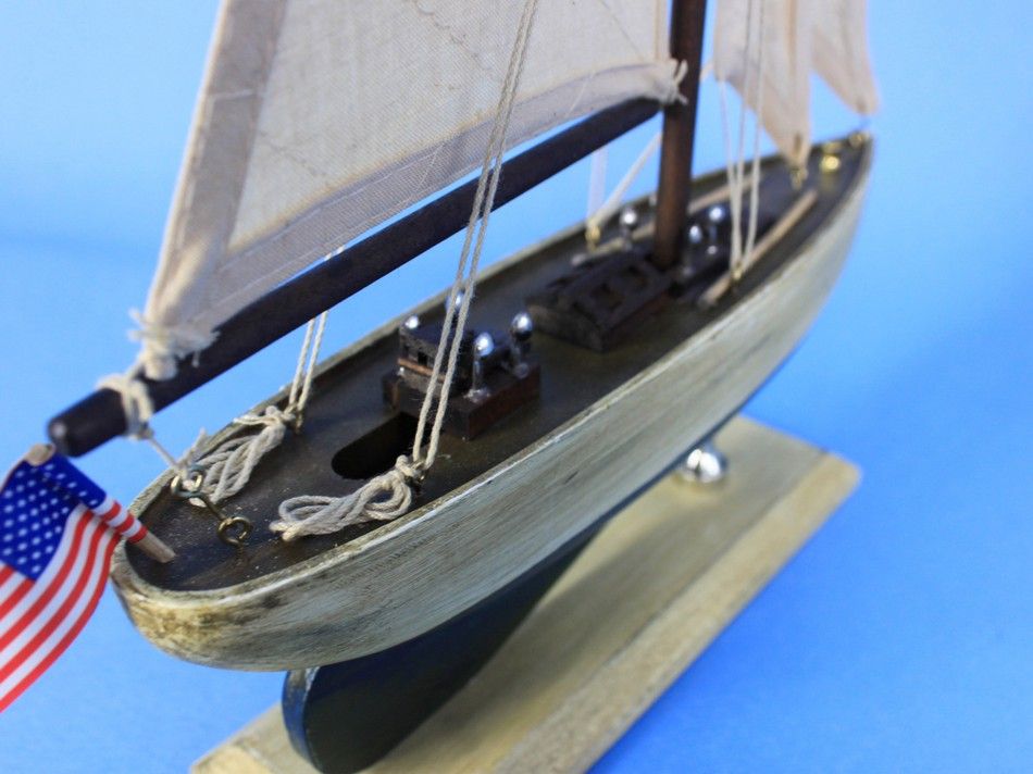 Wooden Rustic Enterprise Model Sailboat Decoration 16""