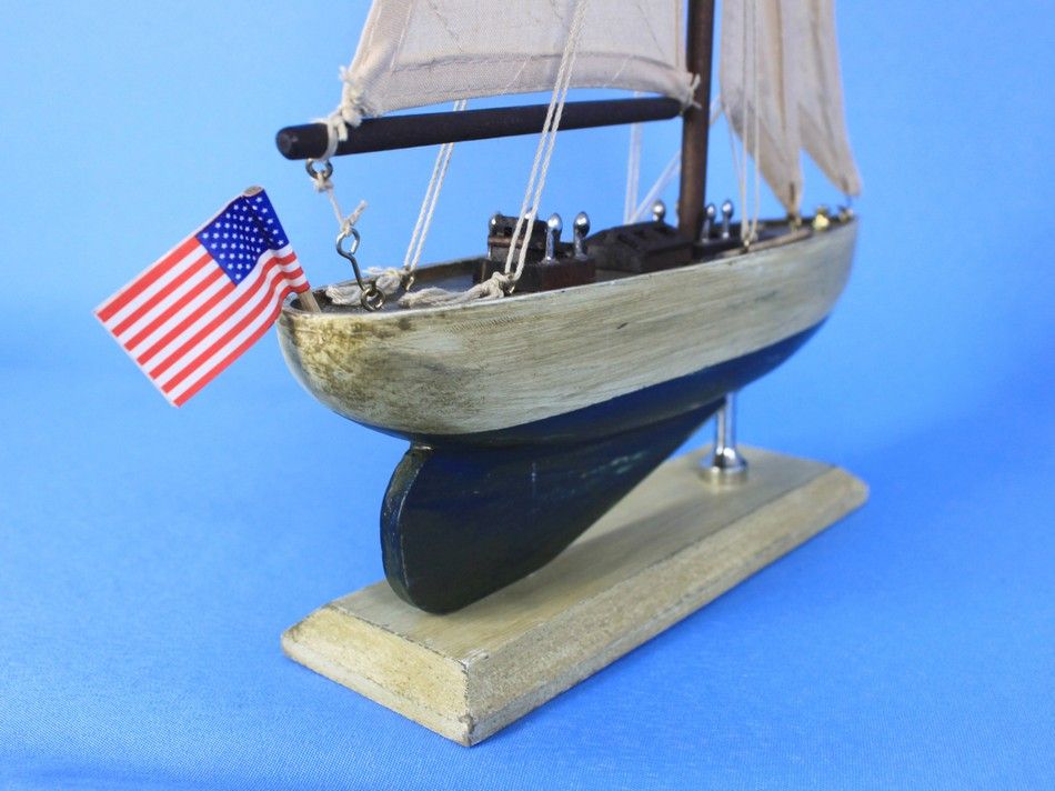Wooden Rustic Enterprise Model Sailboat Decoration 16""