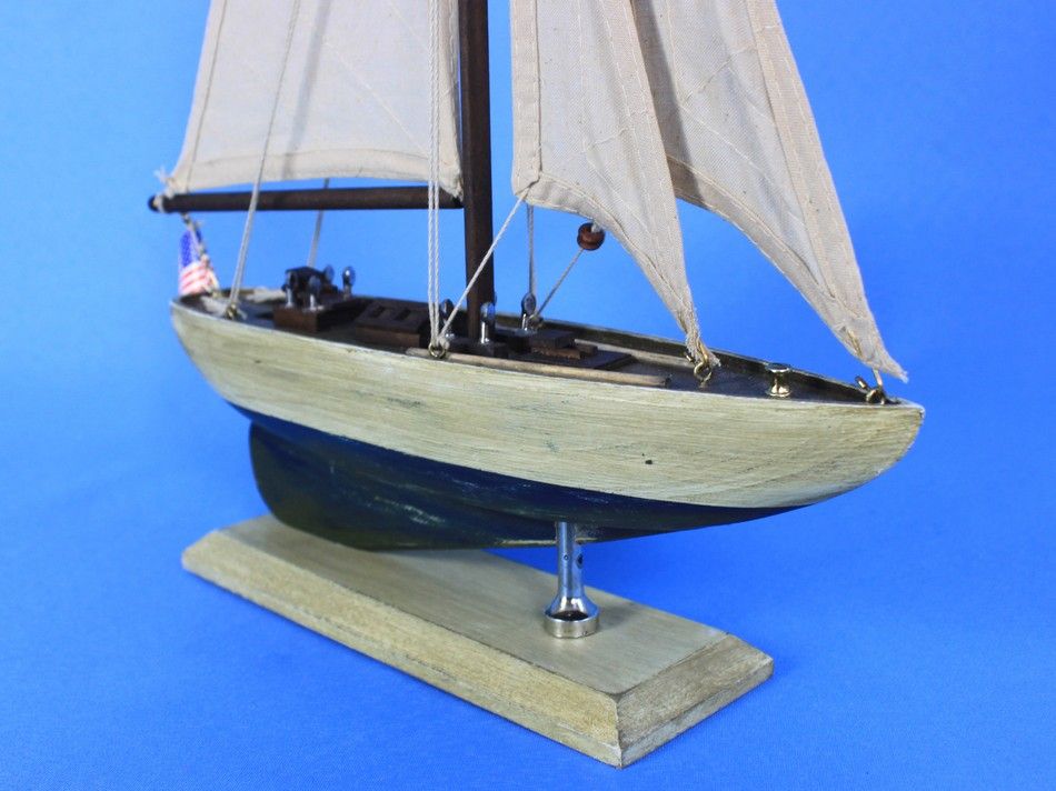 Wooden Rustic Enterprise Model Sailboat Decoration 16""