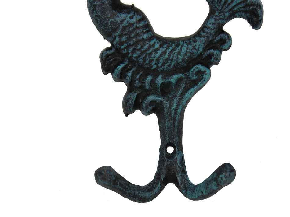 Seaworn Blue Cast Iron Mermaid Key Hook 6"