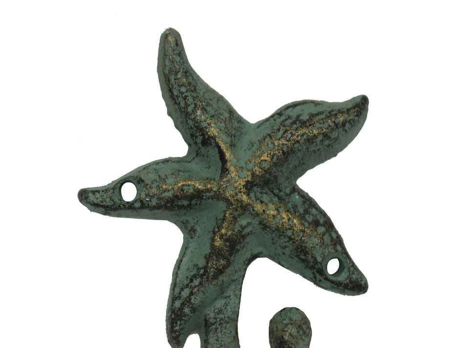Antique Seaworn Bronze Cast Iron Starfish Hook 4""