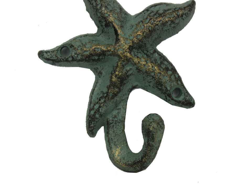 Antique Seaworn Bronze Cast Iron Starfish Hook 4""