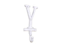 Whitewashed Cast Iron Letter Y Alphabet Wall Hook 6""