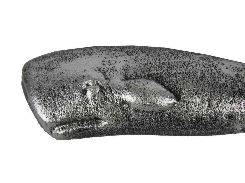 Antique Silver Cast Iron Whale Hook 6""