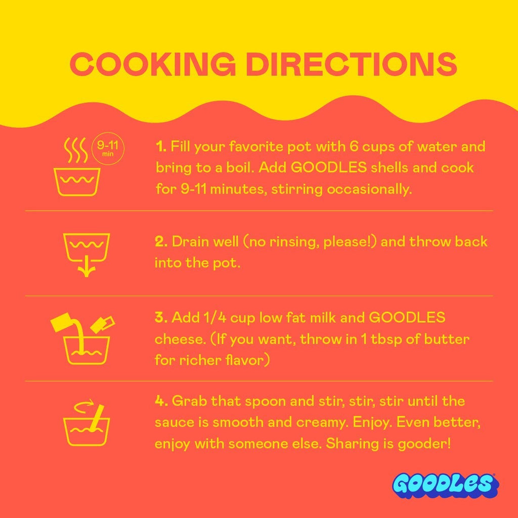 Goodles Mac & Cheese, Shella Pasta, 6 oz., Case of 12