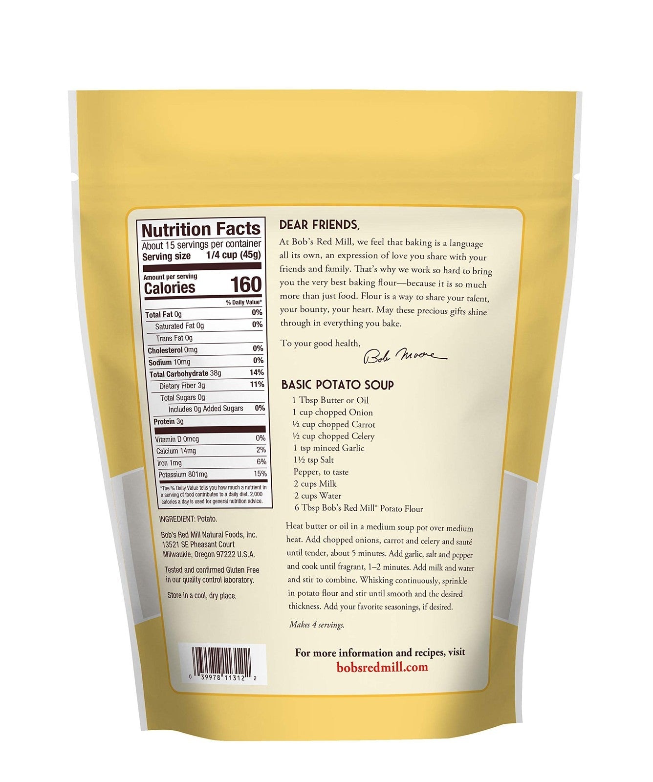 Bob's Red Mill Gluten-Free Potato Flour, 24 oz, Pack of 4