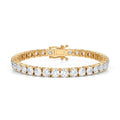 12.50 CTW D VS Round Lab Grown Diamond 7.5" Tennis Bracelet 14k Yellow Gold