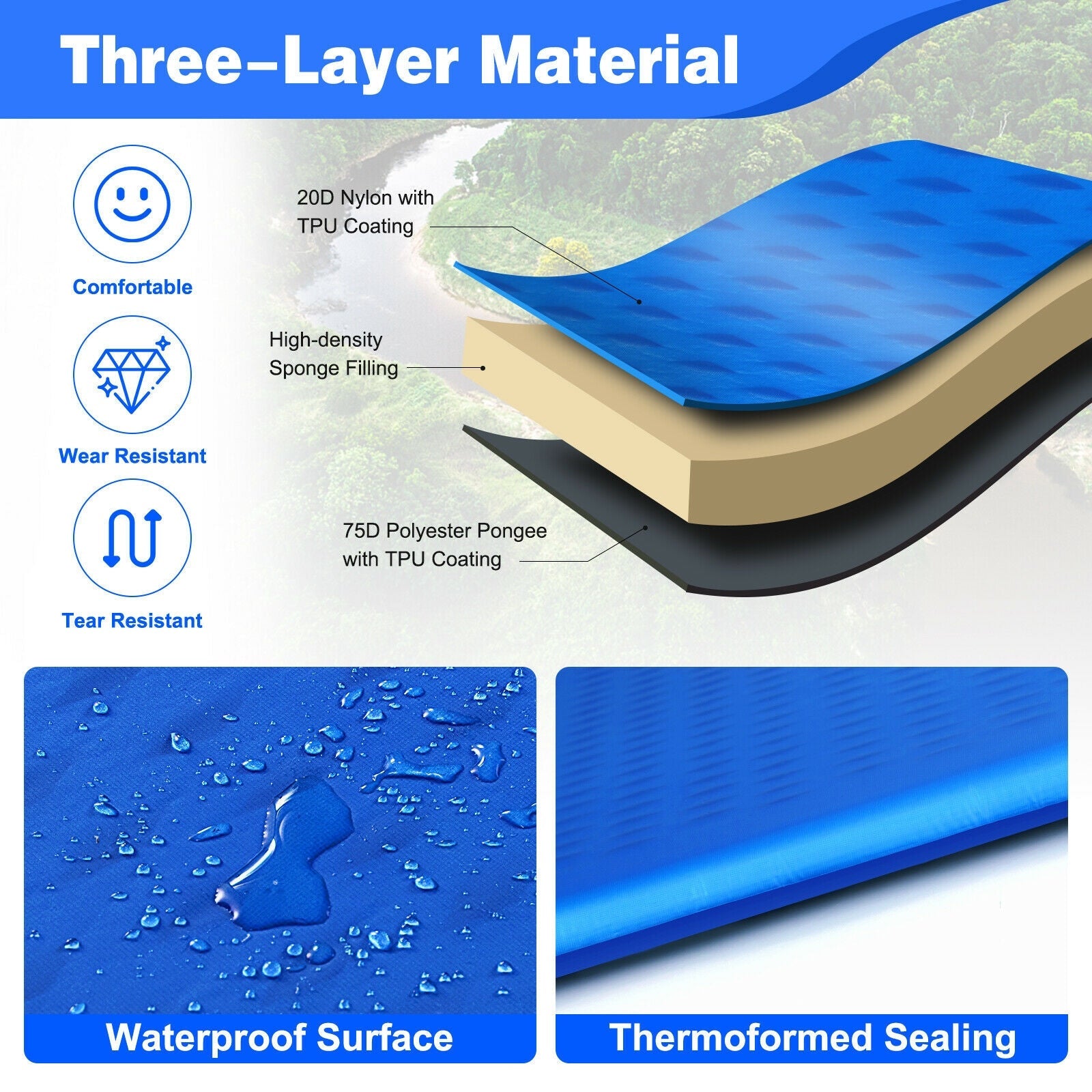 Inflatable Sleeping Pad with Carrying Bag