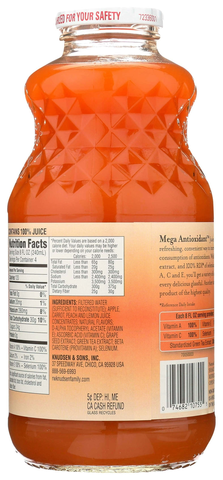 R.W. Knudsen Mega Antioxidant Juice, 32 fl oz., Pack of 6