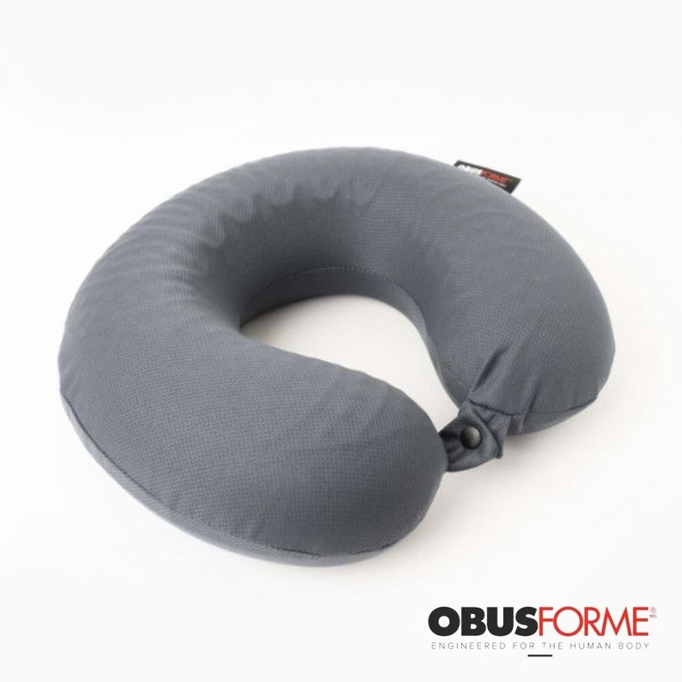Charcoal Infused Memory Foam Travel Neck Pillow, Odor & Moisture Absorbent Support Cushion