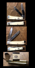 #5202C - WHITE BONE HANDLED TRAPPER - 4-1/8"