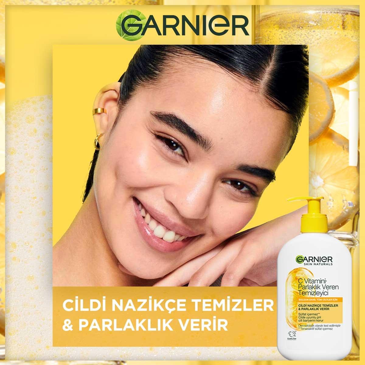 Garnier Vitamin C Brightening Facial Cleanser - Vegan & Sulfate-Free for Radiant, Healthy Skin (8.45 fl oz)