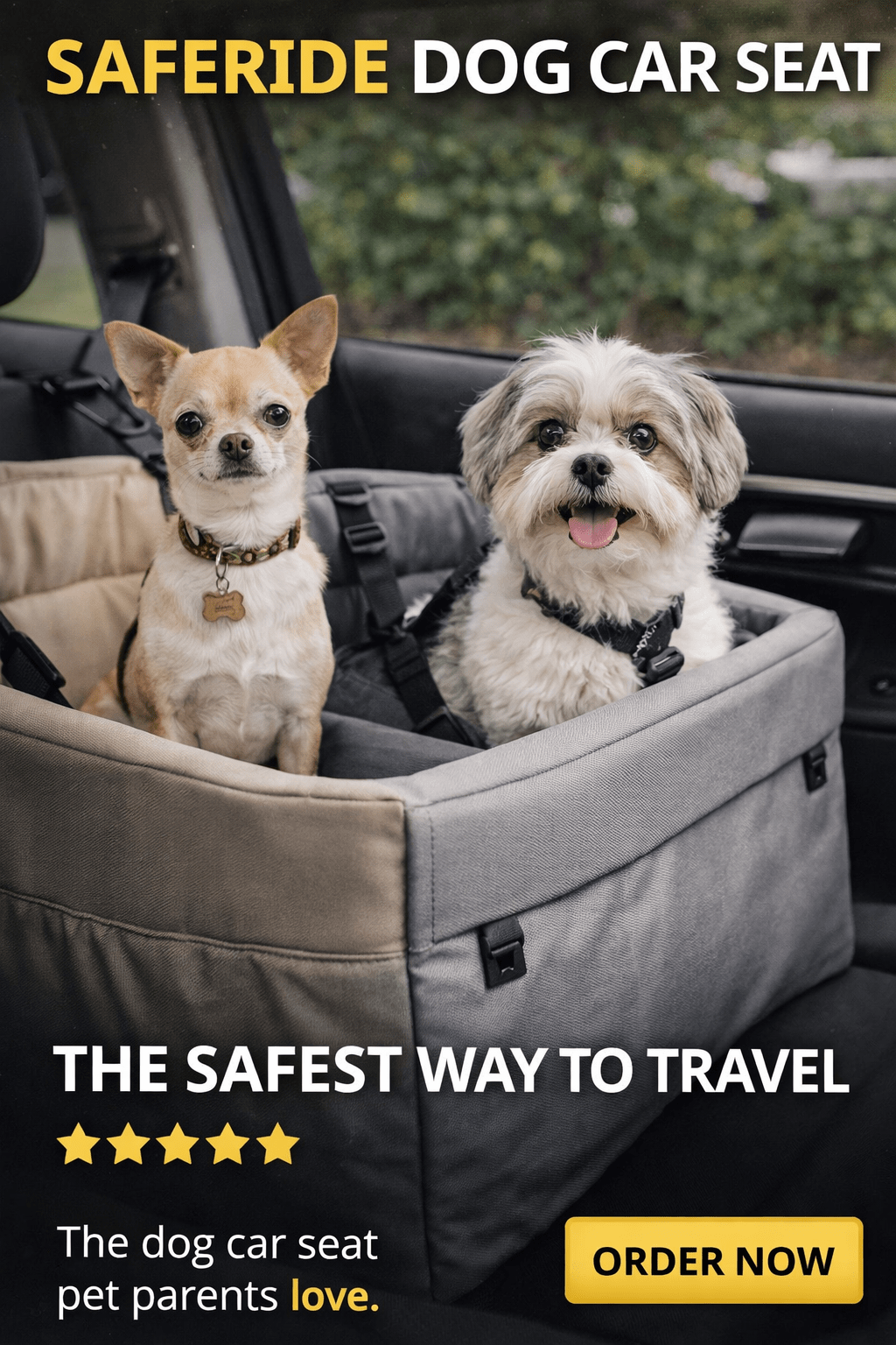 SafeRide Dog Car Seat - PhishStones Products