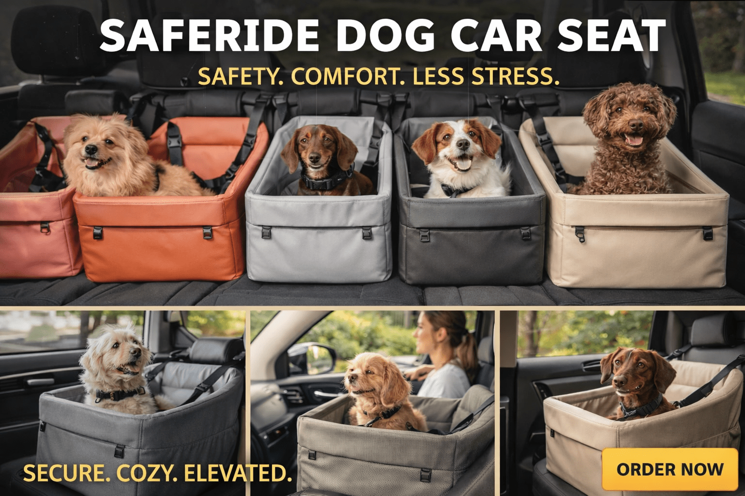 SafeRide Dog Car Seat - PhishStones Products