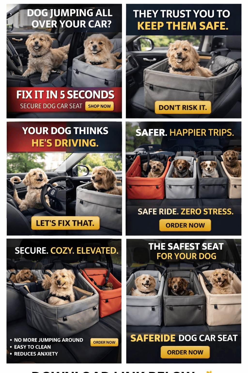 SafeRide Dog Car Seat - PhishStones Products