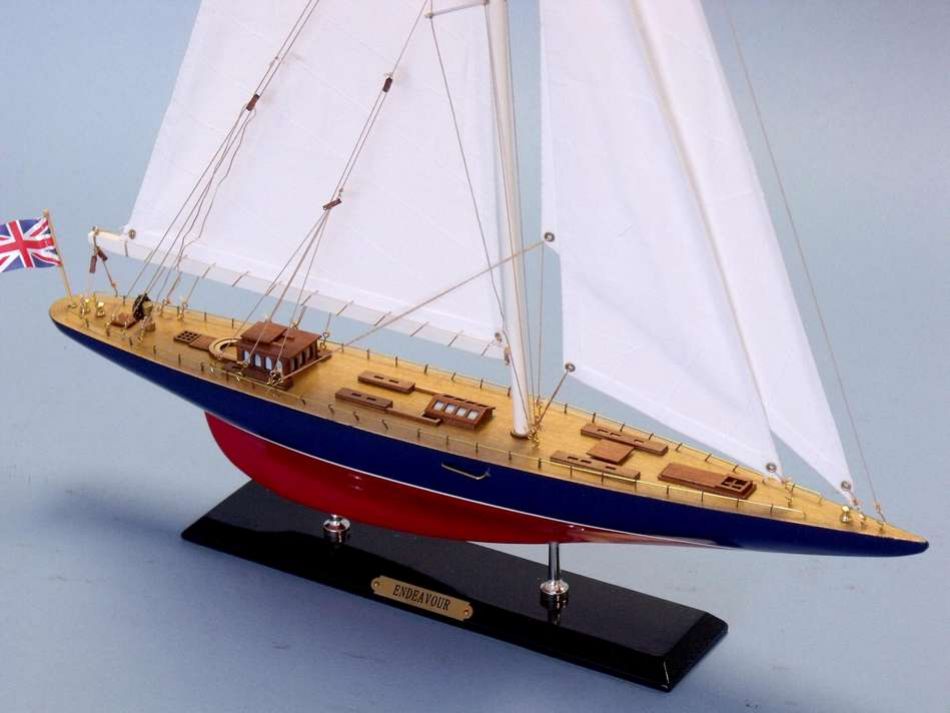 Wooden Endeavour Limited Model Sailboat Decoration 27""