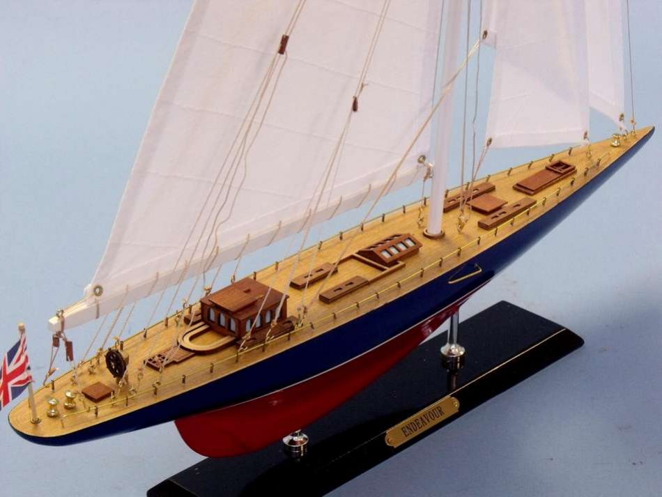 Wooden Endeavour Limited Model Sailboat Decoration 27""