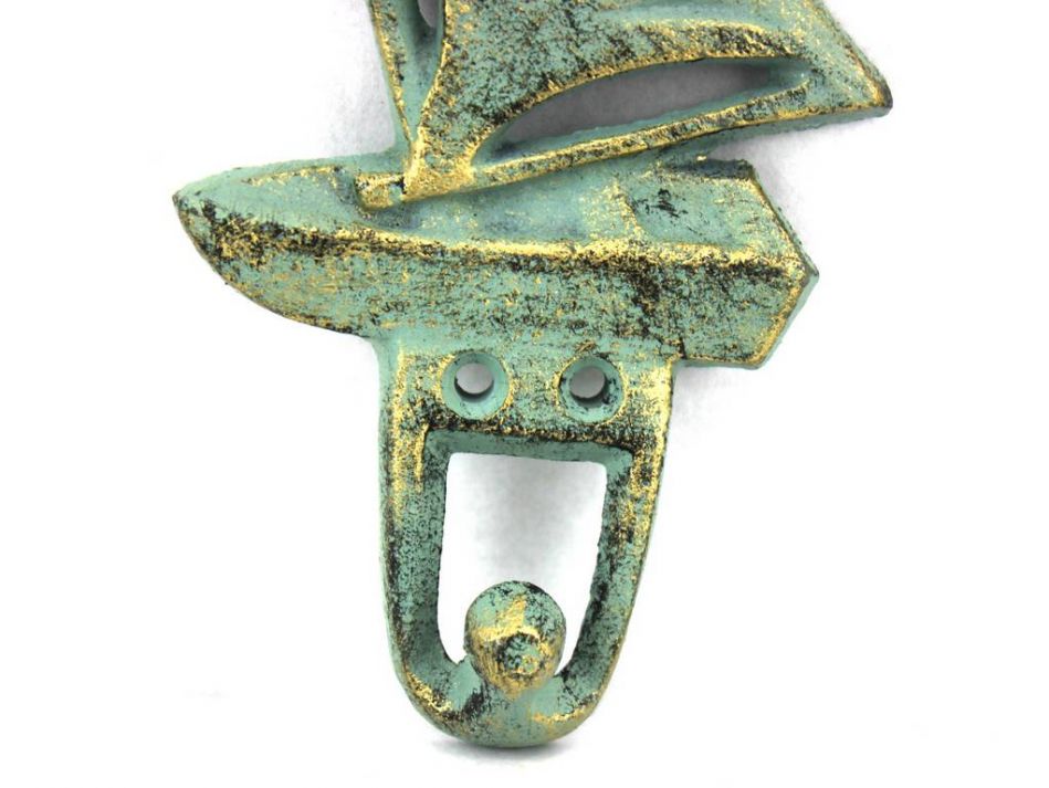 Antique Bronze Cast Iron Sailboat Hook 6""
