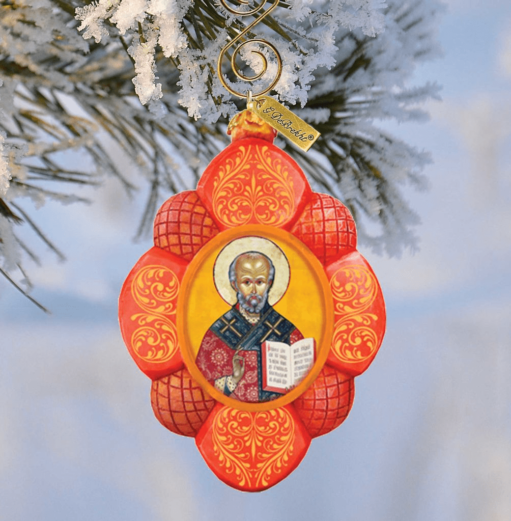 Saint Nick Sculpted Hand-Painted Christmas Ornament by G. DeBrekht - Nativity Holiday Decor - 610833