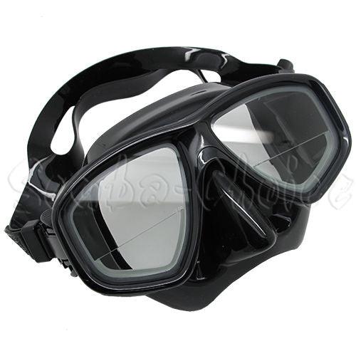 Palantic M36 Solid Black/Black Silicone RX Farsighted Gauge Reader Lenses Dive/Snorkeling Mask