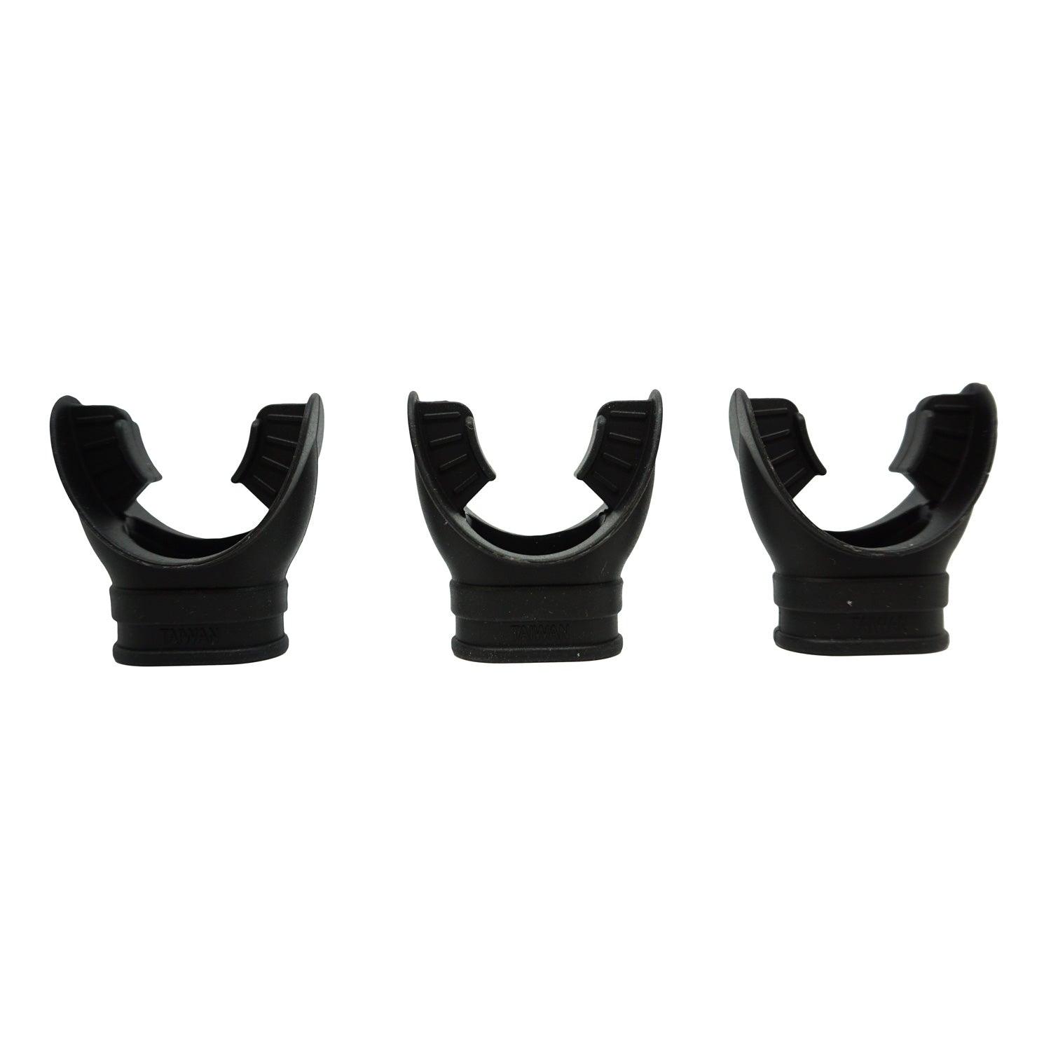 Scuba MP-206 Black Silicone Octopus Regulator Mouthpiece, 3pc pack