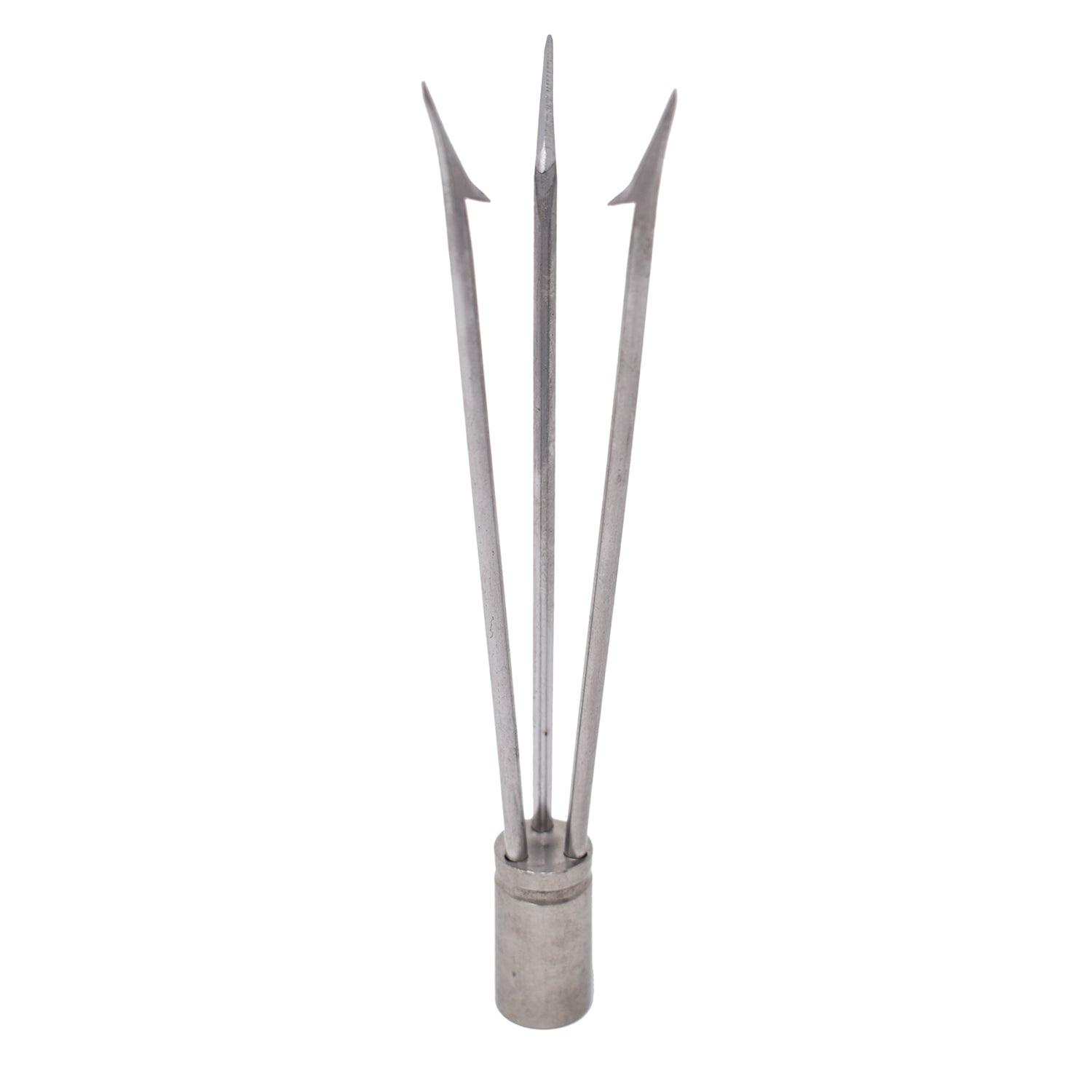 SPEARFISHING 6" POLE SPEAR TIP 3 PRONG HEAD PARALYZER W/ BARBS 6mm thread