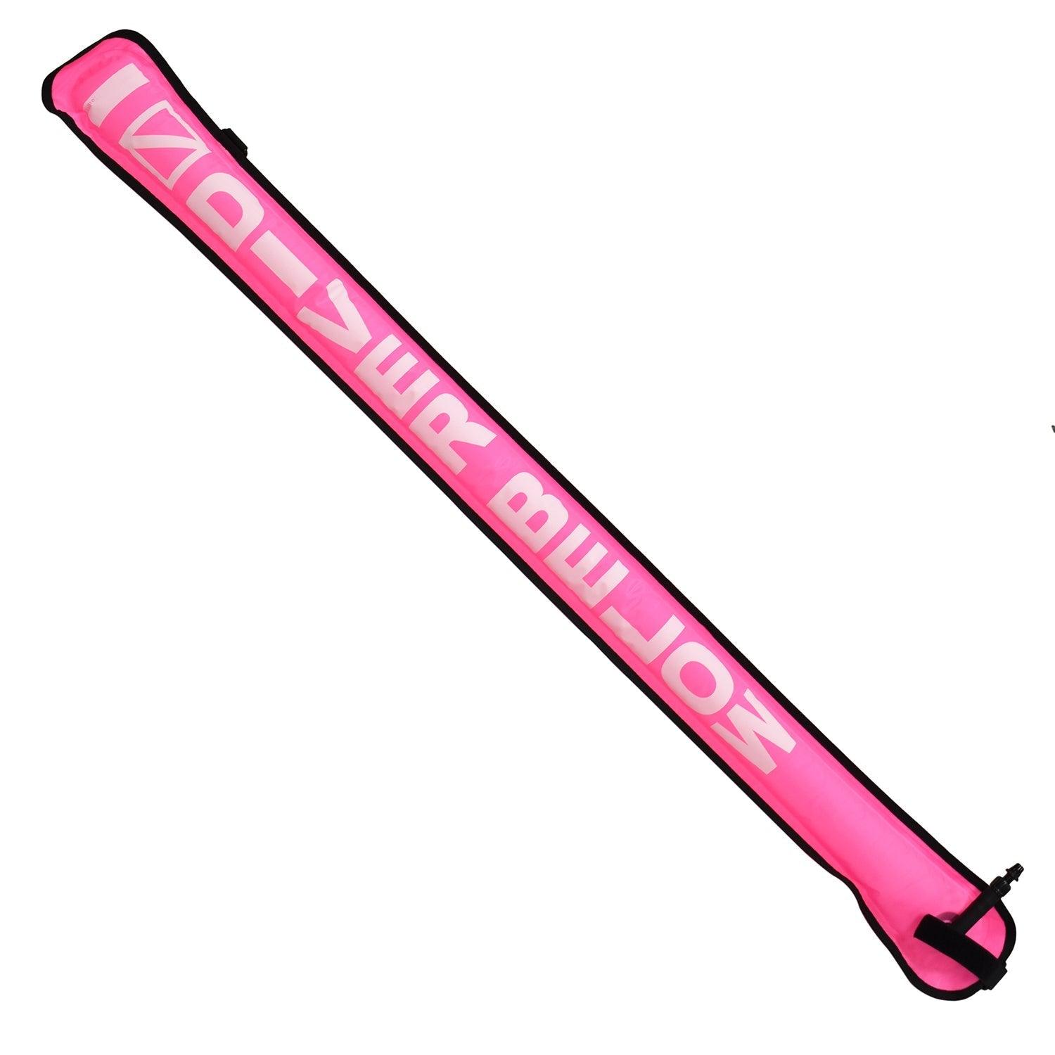 Scuba Diving 4ft Pink Surface Marker Signal Tube w/ Plastic Clip