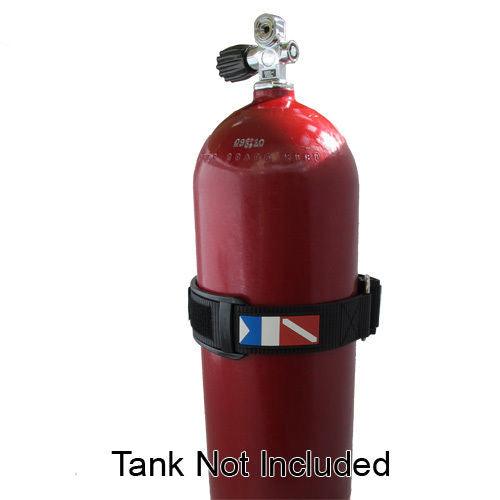 Scuba Diving Dive Cylinder Tank Band with Cam Buckle w/ Dive Flag Logo