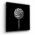Black and White Swirl Lollipop Glass Wall Art