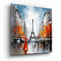Autumn Leaves Paris Avenue Glass Wall Art
