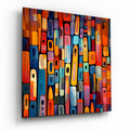 Stacked Color Blocks Mosaic Glass Wall Art