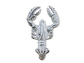 Rustic Whitewashed Cast Iron Decorative Wall Mounted Lobster Hook 5""