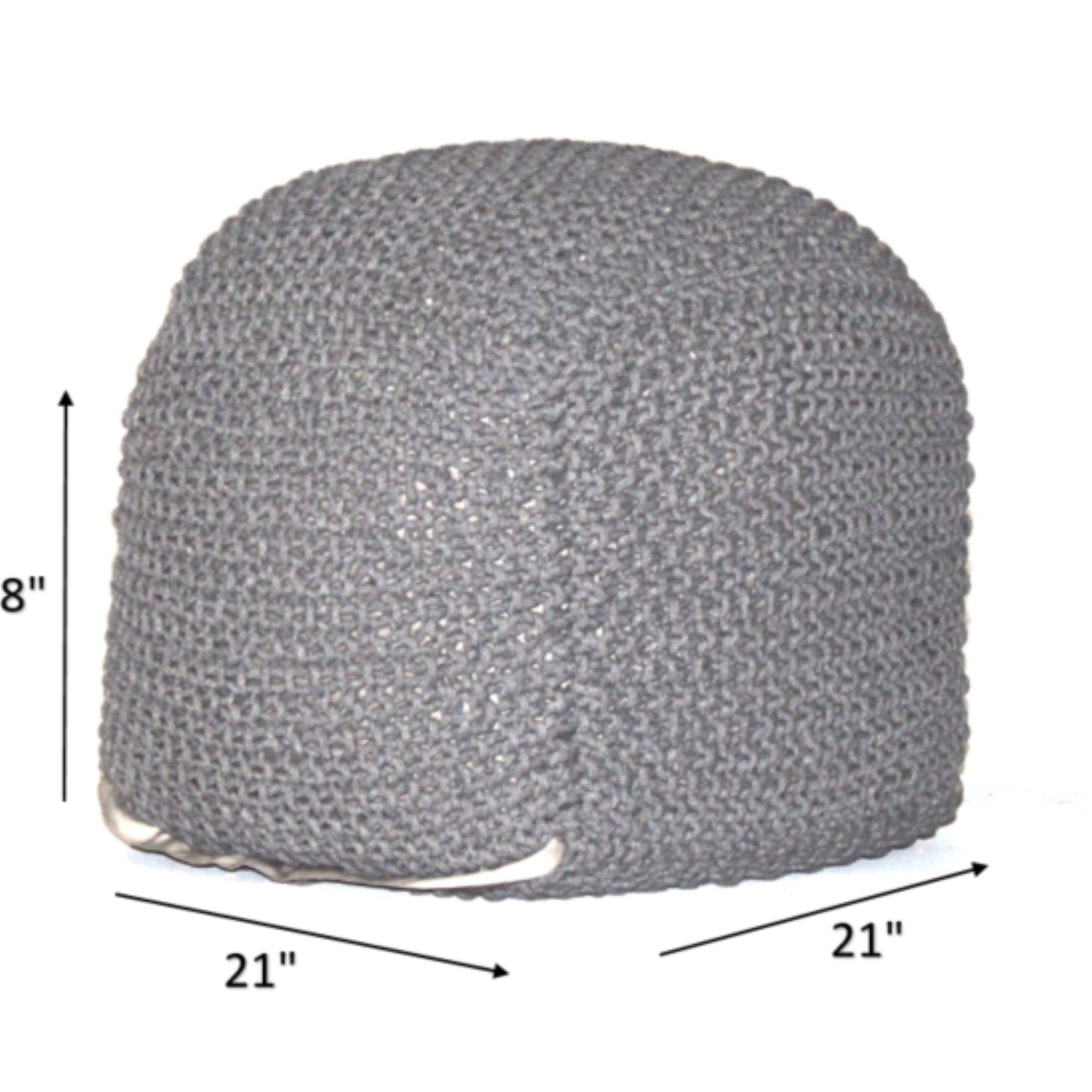Semi Rounded Pouf, Cable Knitted, Perfect Seating - PhishStones Products