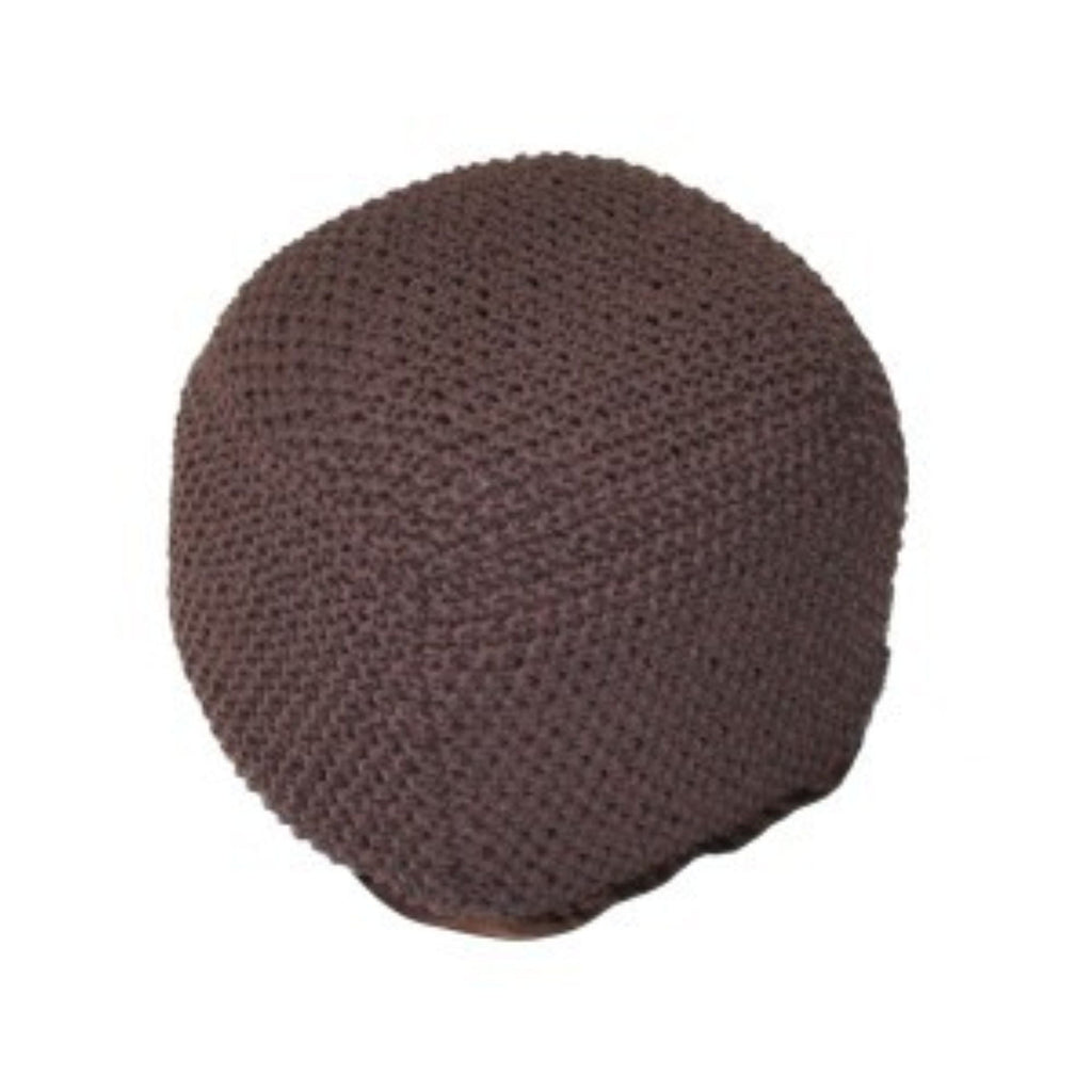 Semi Rounded Pouf, Cable Knitted, Perfect Seating - PhishStones Products