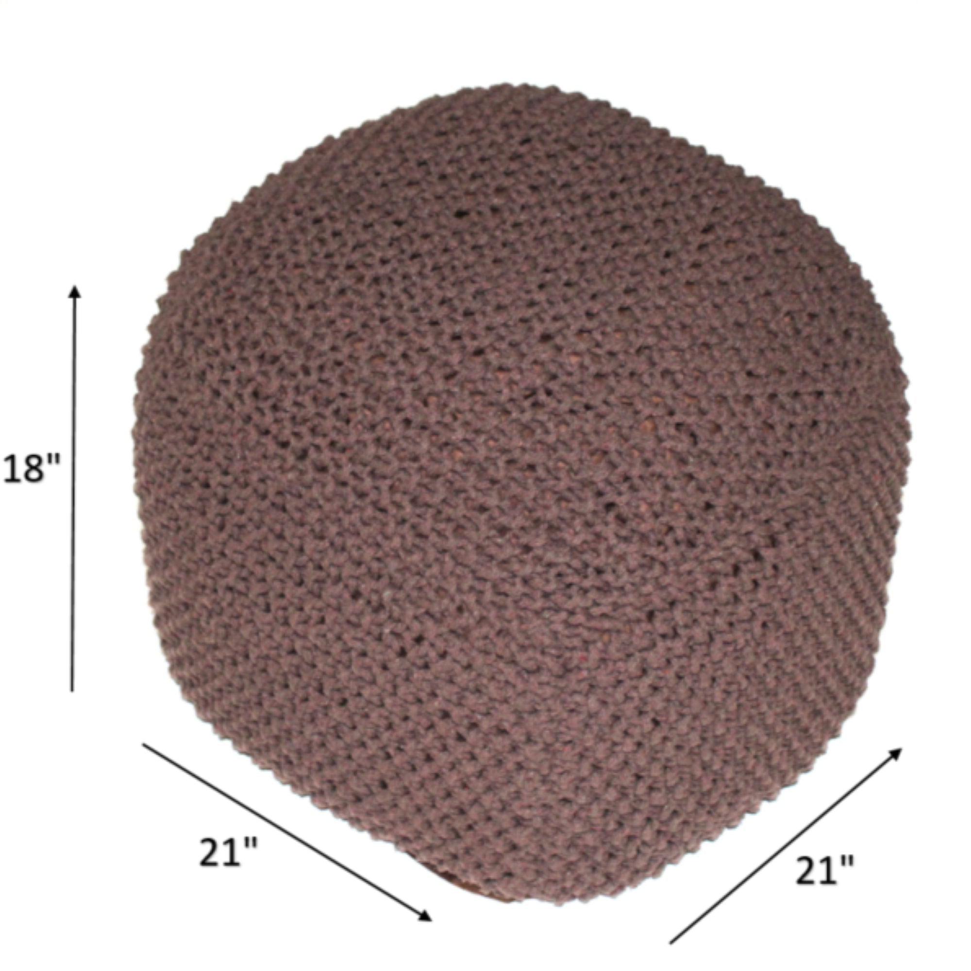 Semi Rounded Pouf, Cable Knitted, Perfect Seating - PhishStones Products