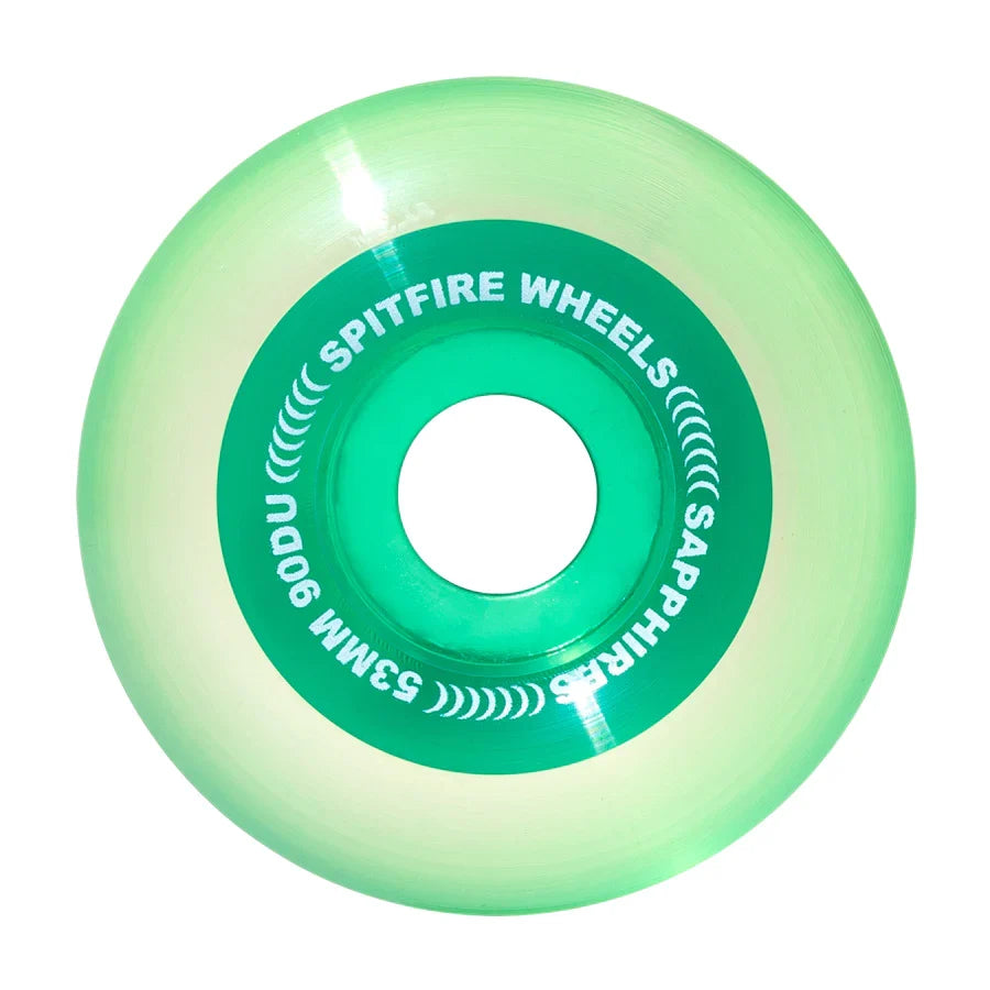 Spitfire Wheels Sapphire Cruiser 53mm 90a - Clear/Green (Set of 4)