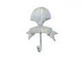 Antique Seaworn Bronze Cast Iron Seashell Beach Hook 8""