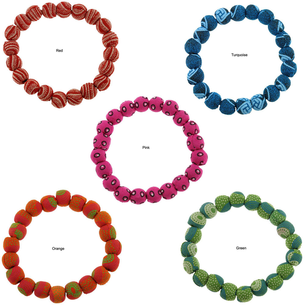 GreaterGood ShweShwe Bead Ball Bracelet - Handmade South African Fabric